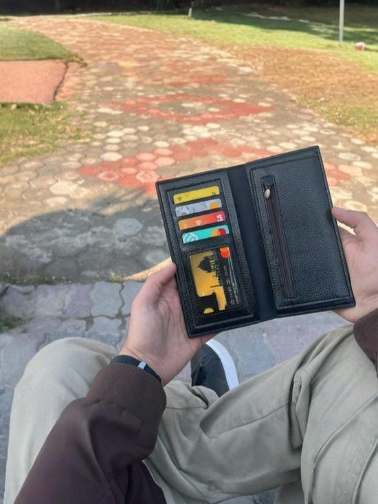 Men's PU Leather Wallet with BMW Logo Brown