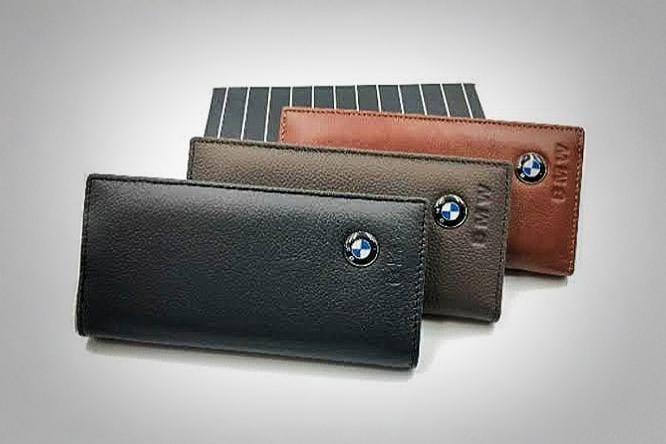 Men's PU Leather Wallet with BMW Logo Brown