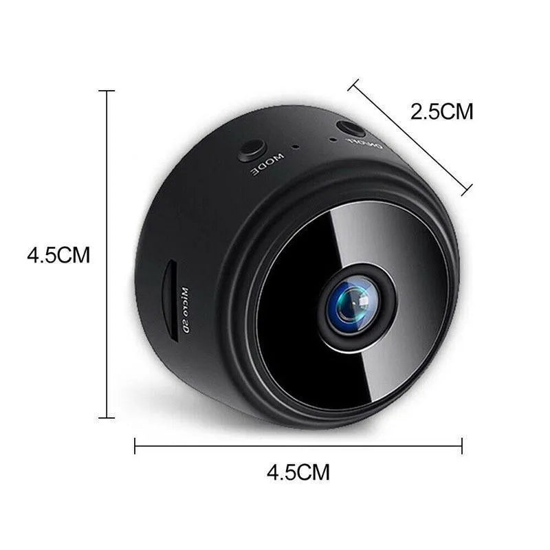 Wireless Mini Home Security Camera Black ABS